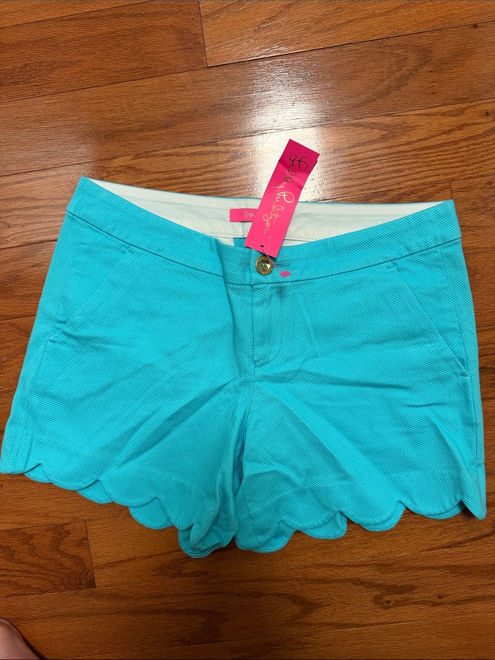 Lilly Pulitzer Turquoise Scallop Hem Shorts